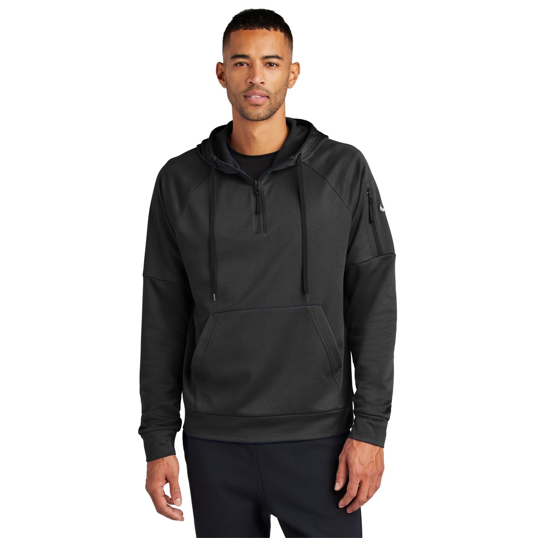 Nike-Nike Therma-FIT Pocket 1/4-Zip Fleece Hoodie NKFD9742-MedTech-2